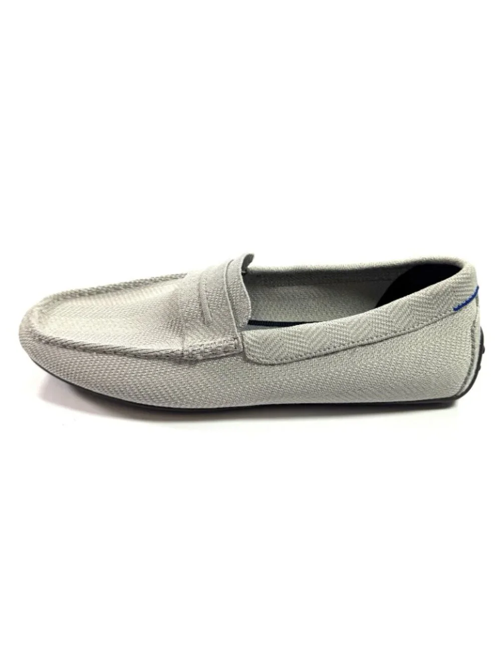 Rothys Mens Driving Loafer Size 13 Gray Herringbone Slip On Shoes Knit Driver